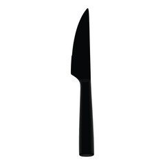 Modern black chef knife with sharp blade ready for culinary tasks vector