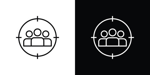 Focus group icons. Stroke line art icons