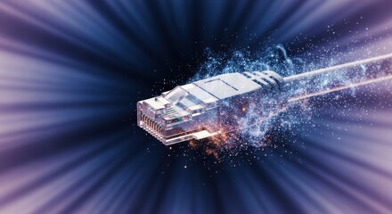 Network cable with digital data stream flowing through the connector at high speed