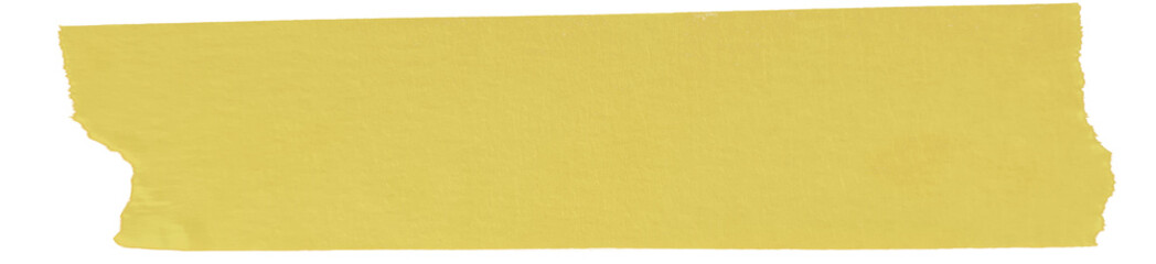 Yellow masking tape sticker frame with torn sides and rough texture for DIY craft projects and collage design