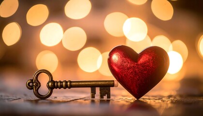 Romantic heart and key