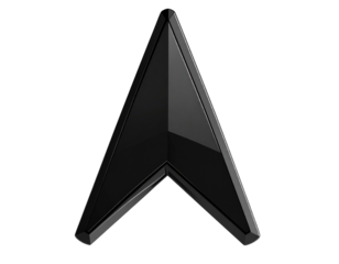  Bold Straight Black Arrow Cursor with Sharp Tip, Isolated on Transparent