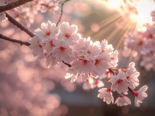 Sunlit Cherry Blossoms: A Springtime Serenade