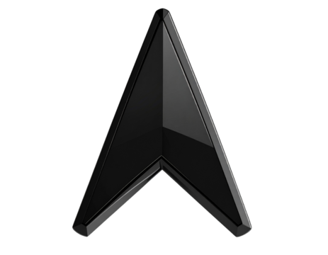  Bold Straight Black Arrow Cursor with Sharp Tip, Isolated on Transparent