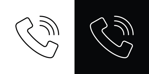 Call icons. Stroke line art icons