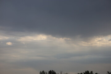 Gray cloud in the sky during overcast weather