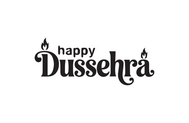 Happy Dussehra lettering design for festive wishes