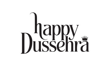 Happy Dussehra lettering design for festive wishes