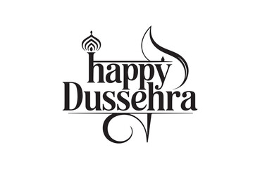 Happy Dussehra lettering design for festive wishes