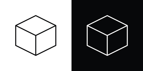 Box icons. Stroke line art icons