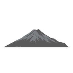 A stylized illustration of a majestic mountain peak with a snow-capped summit and rocky slopes.
