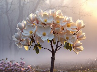 Serene Sunrise Magnolia Blossom