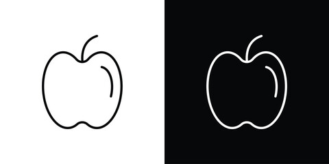 Apple icons. Stroke line art icons