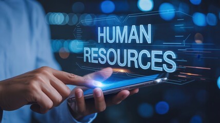 Digital human resources management technology interface with mobile device interaction
