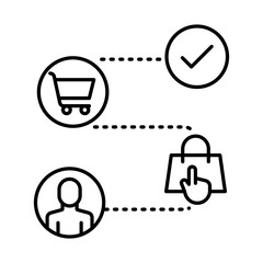 Customer Journey Icon for mapping consumer experiences, understanding customer behavior, and improving touchpoints to increase satisfaction.