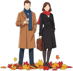 young couple in autumn