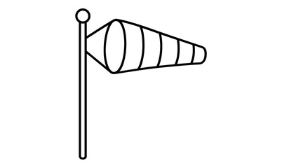 Simple linear windsock icon for weather applications and aviation