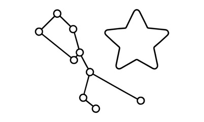 Simple line art of constellation and star design for astronomy themes