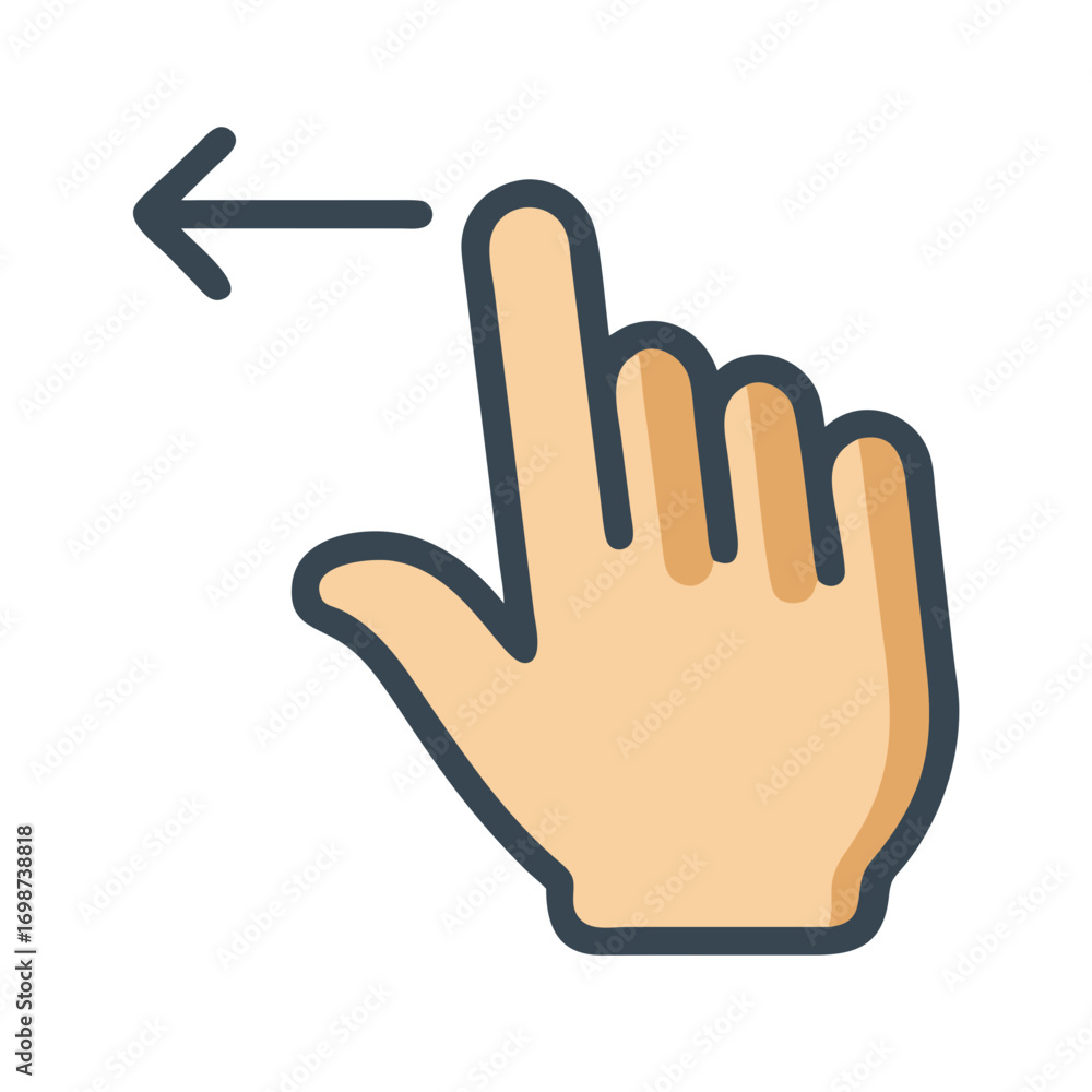 Aufkleber swipe left gesture icon vector illustration for ui design and user interface mobile app development 