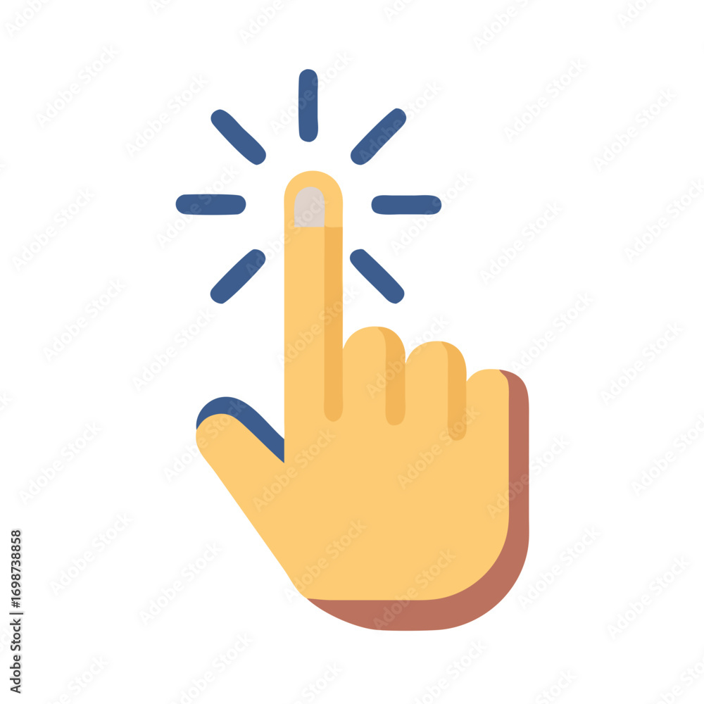 Aufkleber clicking hand cursor pointer finger tap gesture icon for website ui ux design and mobile app develop
