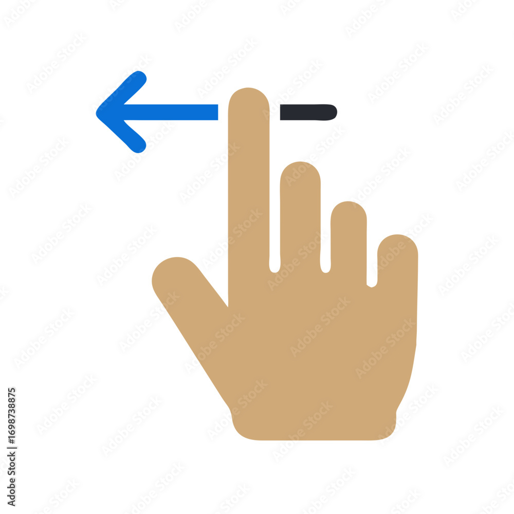 Aufkleber hand swipe left gesture vector illustration for ui design and user interface experience and mobile a