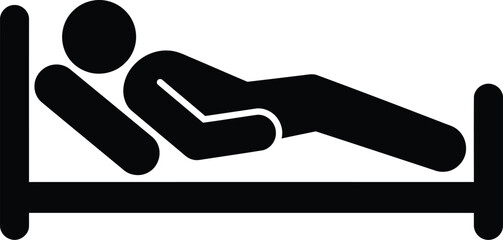 person resting on bed in silhouette on transparent background