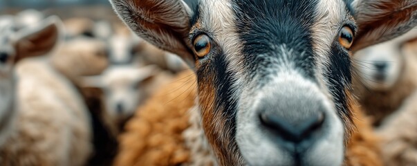 Goat Close-Up in a Farm Setting During Daylight Hours.