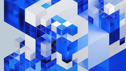 3d render digital cube. Computer generated