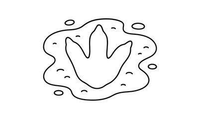 Dinosaur footprint outline with minimalist style