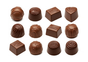 Obraz premium Chocolate candies isolated on white background