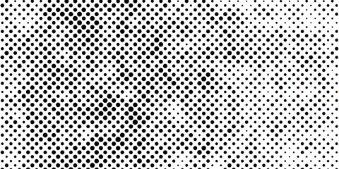 Black and white dotted halftone pattern monochrome seamless vector background, Isolated texture vintage halftone dotted pattern modern design abstract background.