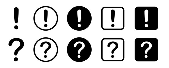 Exclamation mark. Question marks Icon. Alert icon. Warning sign and symbol. Exclamation vector