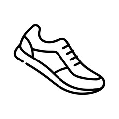 Outline style running shoe vector illustration for athletic footwear and fashion design needs