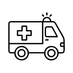 Ambulance vector icon emergency medical service transport hospital healthcare outline design 90