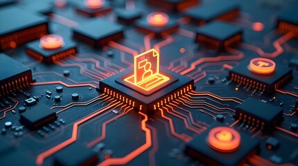 Glowing Crypto Processor Chip with Digital Blockchain Circuit Technology