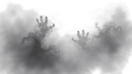 Realistic spooky fog overlay ghost
