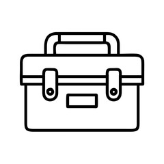 Toolbox outline vector graphic for diy projects and tool storage solutions black and white design
