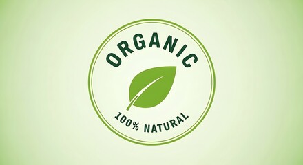 Organic 100 Percent Natural Label Stamp.