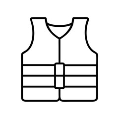 Explore safety vest icon vector illustration for water sports and personal protective equipment design