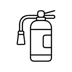 Fire extinguisher vector icon outline drawing safety equipment emergency protection tool symbol design