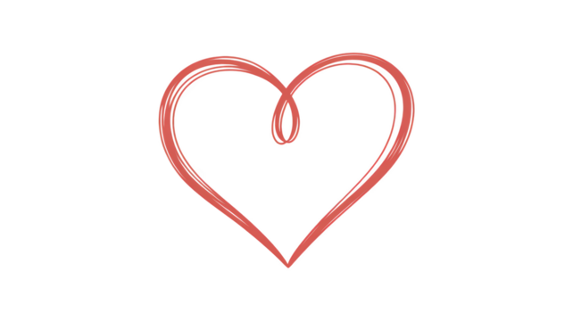 Abstract red heart shape on background romantic love symbol illustration isolated on transparent background