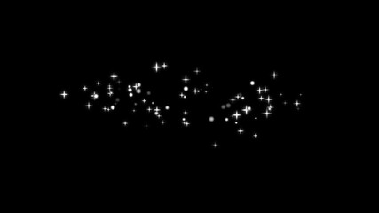 Glitter sparkle stars animated black screen, 4K chroma key 3d animation, white shining dust light, bokeh light lights effect background, glowing stars sparkle, small white stars confetti fountain - Powered by Adobe