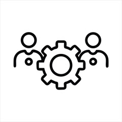 Obraz premium Minimalist line art icon two interlocking rings symbol vector scalable eps illustration.eps