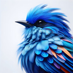 Obraz premium A bright blue bird with fine feathers, symbolizing freedom and grace: