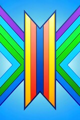 Symmetric Rainbow Arrows with Central Vertical Stripe on a Clean Vector Field / Flechas arcoíris simétricas con franja vertical central sobre un campo vectorial limpio

