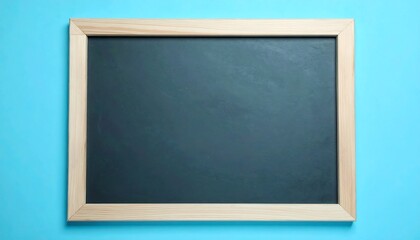Blank chalkboard on light blue background