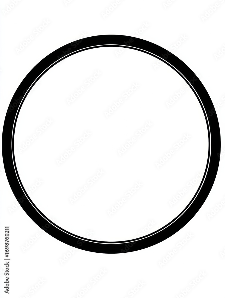 Poster Circular Black Frame With a Simple Design, Offering a Minimalist Aesthetic for Various Creative Uses or Projects