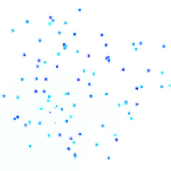 scattered blue and cyan glowing glitters, stars, giving a light and airy texture on transparent background