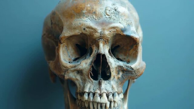 Realistic Human Skull Display