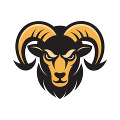 Raging Ram Horned Vector Logo Design Artwork